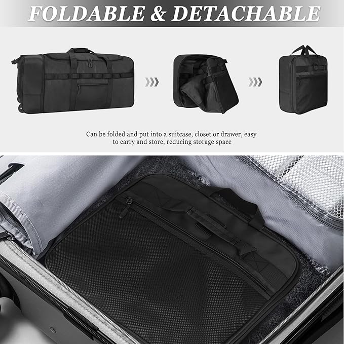 Rolling Duffle Bag with Wheels, 85L Expandable Rolling Duffel Bag for Travelling, Extra Large Foldable Carry on Travel Duffle Bag for Men