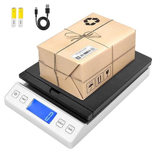 Smart Weigh Digital Postal Shipping Scale, 66 lb Capacity, 0.1 oz Readability, Hold & Tare Function, High-Accuracy Scale, Includes Batteries & USB-C