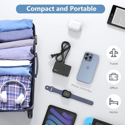 USB C Charger Block Charging Station, 100W 6Port GaN Fast Charging Brick Hub PD 3.0 USB C QC USB A Charger Cube Box Wall Charger Power Adapter for iPhone 16 15 14 13 Pro Max iPad Samsung Android Pixel