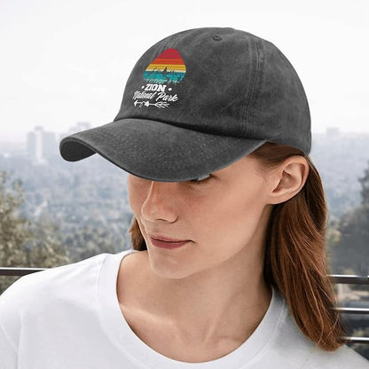 Zion National Park Sun hat Mountain hat Pigment Black hat for Women Gifts for Daughter Baseball Caps
