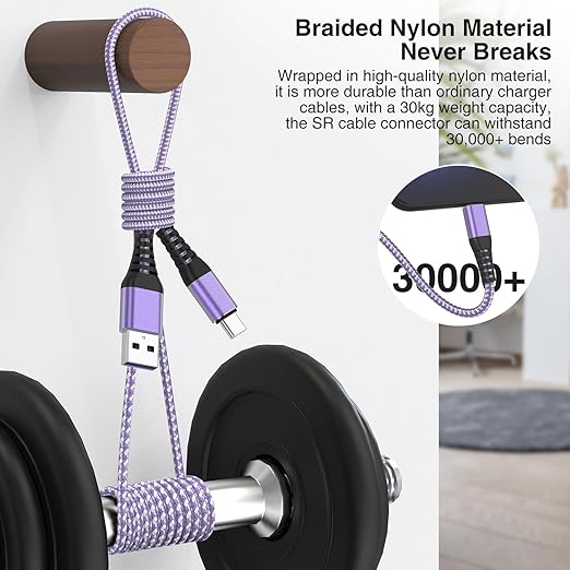 5Pack Short USB C Type C Cable 1FT,Nylon Braided Fast Charging 3A Quick Charger Cord,USB A to Type C Charger Cord Cable for iPhone 15 Samsung Galaxy S20 S10 S9 S8 Plus S10E, Note 20 10 9 8, Moto G7 G8