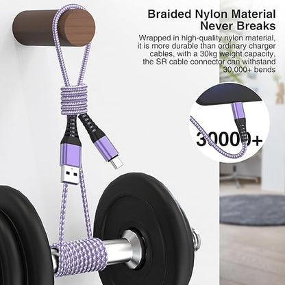 5Pack Short USB C Type C Cable 1FT,Nylon Braided Fast Charging 3A Quick Charger Cord,USB A to Type C Charger Cord Cable for iPhone 15 Samsung Galaxy S20 S10 S9 S8 Plus S10E, Note 20 10 9 8, Moto G7 G8