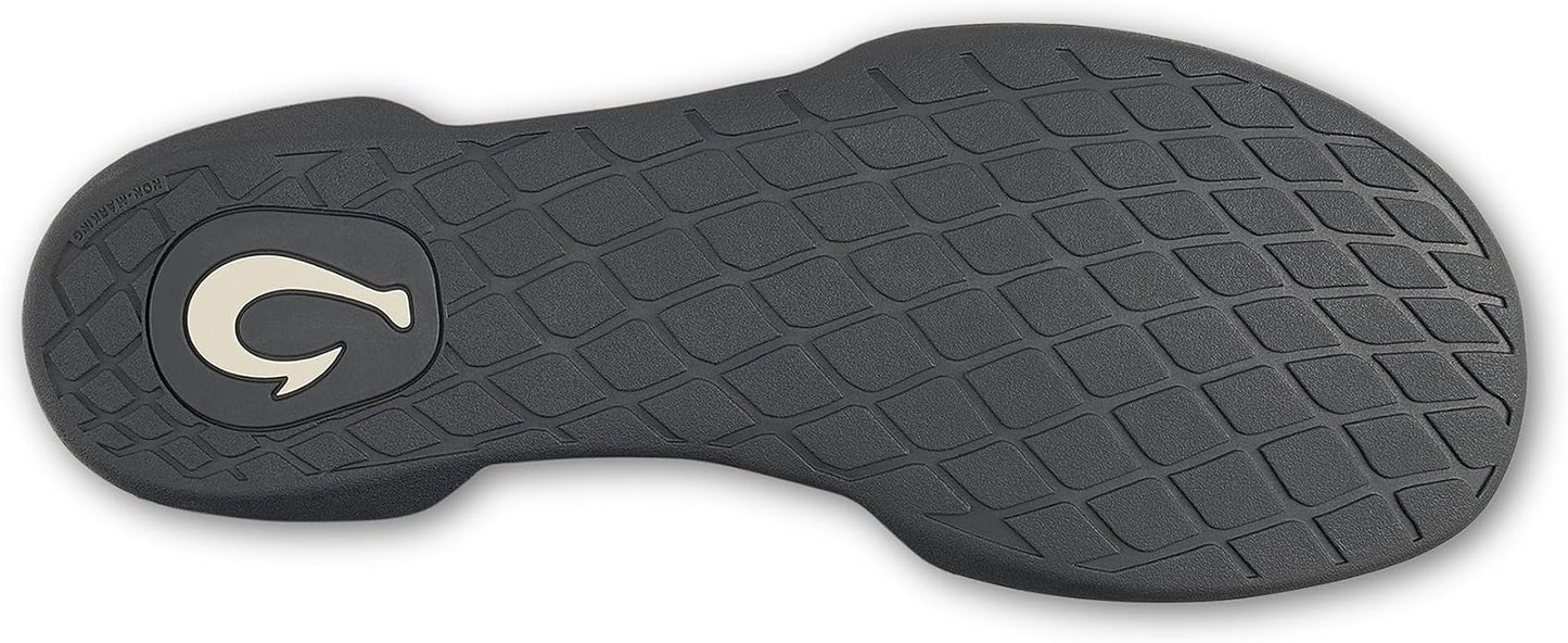 OLUKAI Hanohano Men's Slipper, Weather Resistant Waxed Canvas, Rubber Grip Soles for Inside & Outside Wear, Durable & Comfortable Slip-On