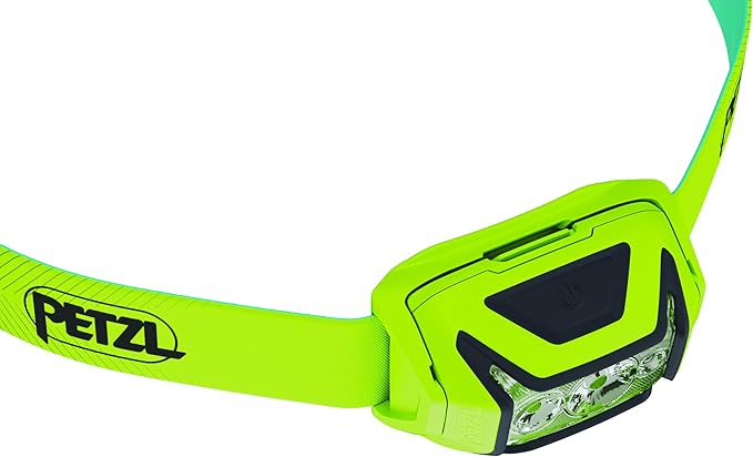 PETZL ACTIK Headlamp - Powerful 450 Lumen Light with Red Lighting, for Hiking, Climbing, Running, and Camping - Green