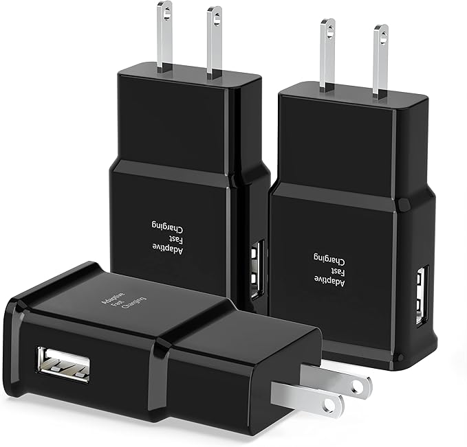 Fast Charging Block for Samsung Android USB Wall Charger Plug Adapter for Samsung Galaxy S24/ S23 S22/ S21/ S20/ S10/ S10e/ S9 Plus/ S8 / Note 10/ Note 9/ Note 8/ LG G5 G6 G7 3Pack