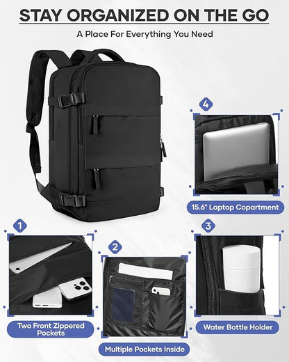 wepadre Vacuum Backpack Travel with Pump Travel Backpack with Vacuum System Easy Vac Pack Backpacks Vacpack Compression Backpacks Mochila de Viaje Compresion al Vacio Black