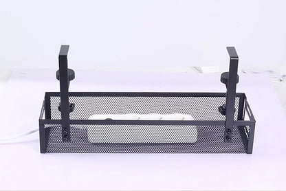4-in-1 Clamp-On Cable Managment Tray-No Drill Wire Organizer for Desk, Side, Front, or Shelf Mount-Heavy Duty Metal Mesh by Prince Supply Co.