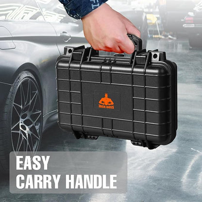 11.3x 7x 2.3 Inch Hard Case, Portable Weather Waterproof Protective Camera Case with Customizable Foam, Fit Use of Drones, Camera, Equipments, Black