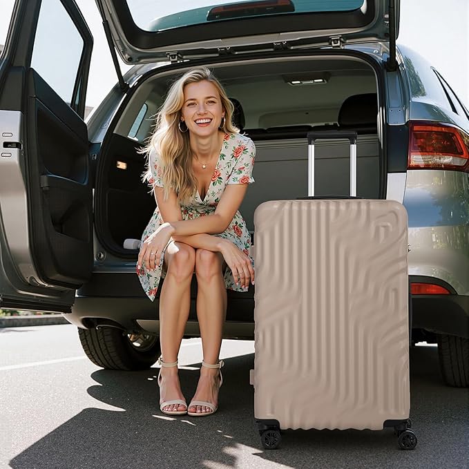Luggage Sets Suitcase Sets 5 Piece Luggage Sets Suitcase with ABS Hard Shell Lightweight TSA Lock and Double Rotatable Detachable Wheels(Gray,20"/24"/28"/DB/TB)