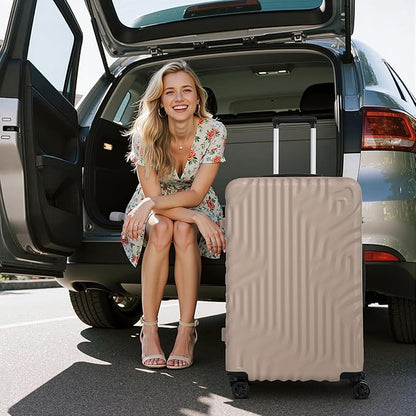 Luggage Sets Suitcase Sets 5 Piece Luggage Sets Suitcase with ABS Hard Shell Lightweight TSA Lock and Double Rotatable Detachable Wheels(Gray,20"/24"/28"/DB/TB)