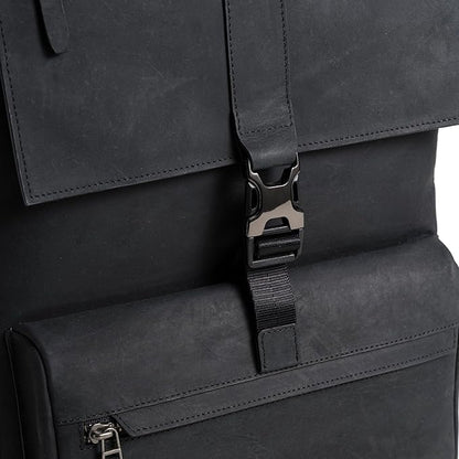 Leather Backpack for Men & Women, Classic Black - Handcrafted Top Grain Leather vintage backpack with 17-Inch Laptop Sleeve - Lightweight, Stylish & Durable for Business, Travel, Work & Everyday Use