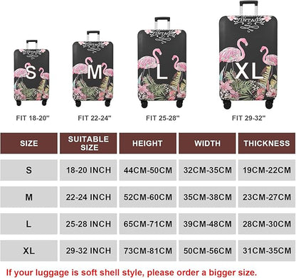 WUJIAONIAO Travel Luggage Cover Baggage Suitcase Cover Protector Skins 18-32 Inch (Flamingo A23, M (for 22-24 inch luggage))