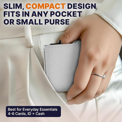 Conceal Plus Small RFID Wallet for Women, Slim Compact RFID Blocking Credit Card Holder Womens Wallet, Smart Pop Up Minimalist Card Case, Holds 4-6 Standard Cards Plus Cash & ID, Compact Travel Wallet