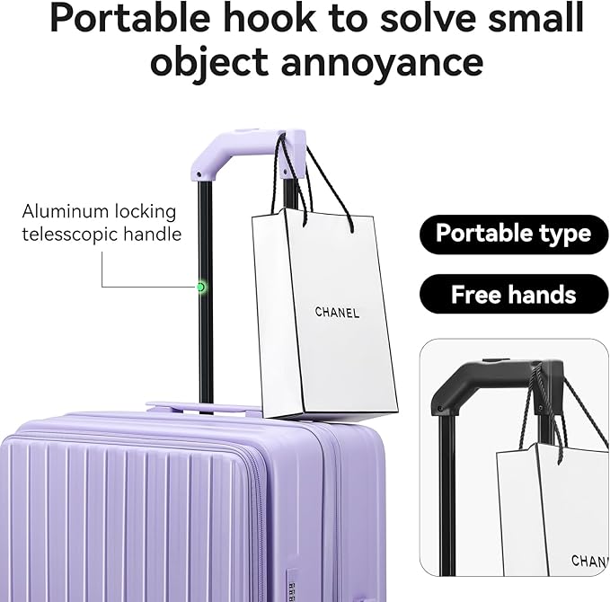 ROAMING Luggage Sets Hard shell Suitcase Top Opening Expandable with Spinner Wheels, Sturdy Large Suitcase Tsa Lock 20 Inch Carry on 28 Inch Checked Luggage, 2-Piece Set (20/28) for Woman Men. Purple