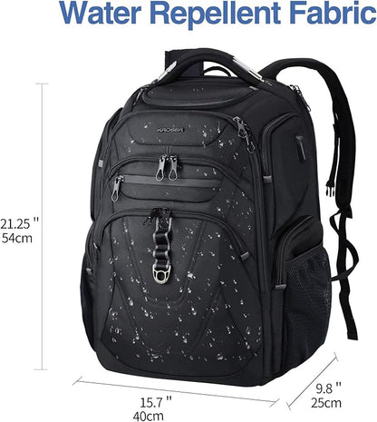 KROSER TSA Friendly Travel Laptop Backpack 18.4 inch XXXL Gaming Backpack Water-Repellent College Daypack Business Backpack with RFID Pockets & USB Port for Men/Women-Black