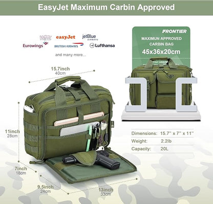 Stypos Tactical Laptop Bag for Men,14inch/15.6inch/17.3inch Messenger Bag Military Shoulder Bag,Flight Work Bags for Pilots