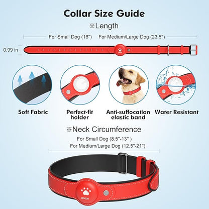 GPS Tracker for Dogs&Cats, 2 in 1 Pet Tracking Smart Collar (Only iOS), No Monthly Fee GPS Tracker Dog Collar, Real-time Location Comfortable PU Tracker for Small, Medium Large Dogs(Locator Included)