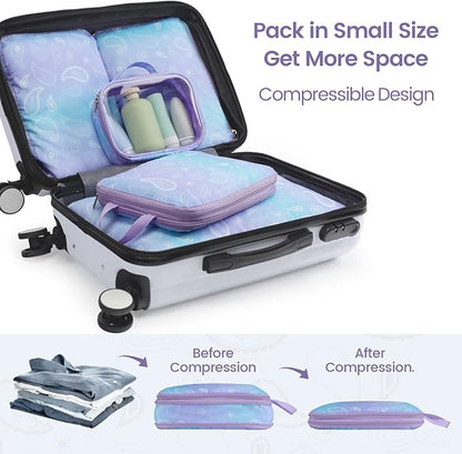 Cambond Compression Packing Cubes for Travel Women - Expandable Travel Bags Luggage Organizers Travel Essentials Compression Cubes for Travel Carry on Suitcases Organizer