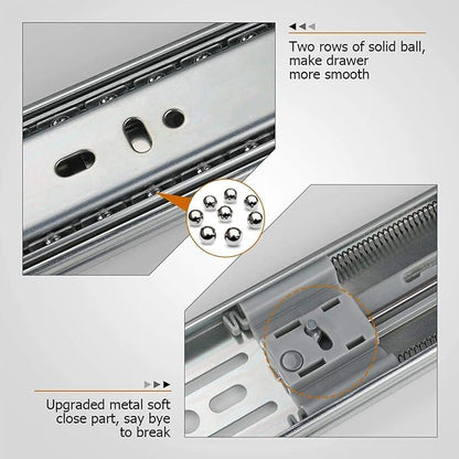 LONTAN 10 Pairs Soft Close Drawer Slides 12 inch Heavy Duty Ball Bearing Dresser Drawer Glides 9.76" Extension Side Mount Kitchen Cabinet Rails 100lb Capacity