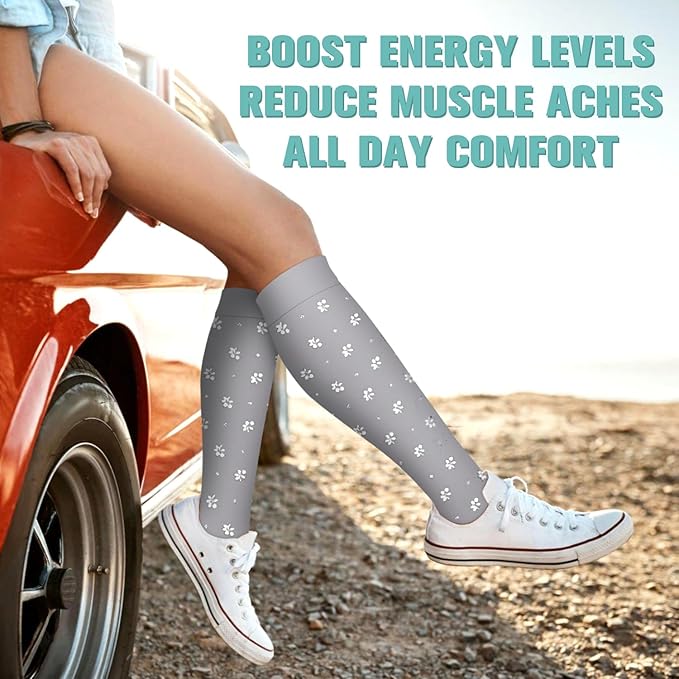 BLUEENJOY Copper Compression Socks for Women & Men (6 pairs) - Best Support for Nurses, Running, Hiking, Recovery