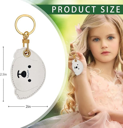 Leather Keychain Case Holder Compatible with Apple AirTag, GPS Airtag Keychain Finder Tracker with Key Ring, Anti-Scratch Protective Air Tag Cover