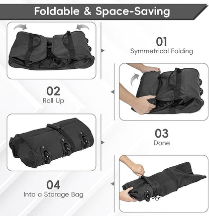 116L Foldable Rolling Duffel Bag with 3 Wheels And Handle, 30 inch Large Travel Duffle Bag for Travel, Camping, Outdoors