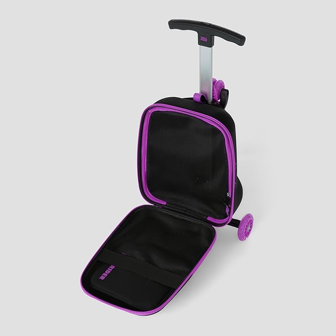 Kids Scooter Luggage - 2-in-1 Ride-On Suitcase with Light-Up Wheels & Adjustable Handle|Carry-On Approved & TSA-Friendly| Fun, Durable, Lightweight Travel Scooter for Boys & Girls Ages 3-10