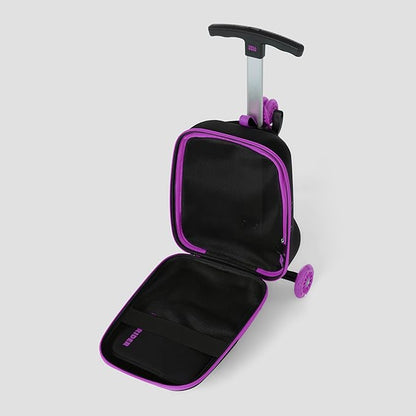 Kids Scooter Luggage - 2-in-1 Ride-On Suitcase with Light-Up Wheels & Adjustable Handle|Carry-On Approved & TSA-Friendly| Fun, Durable, Lightweight Travel Scooter for Boys & Girls Ages 3-10
