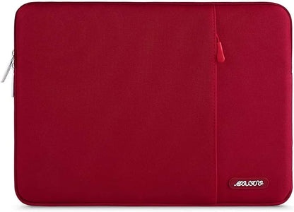 MOSISO Laptop Case 13.3 inch, 13-13.3 inch Laptop Sleeve Compatible with MacBook Air/Pro 13/Pro 14 M5 M4 M3 M2 M1, HP Dell ASUS Lenovo,Polyester Vertical Computer Sleeve Bag with Pocket, Red