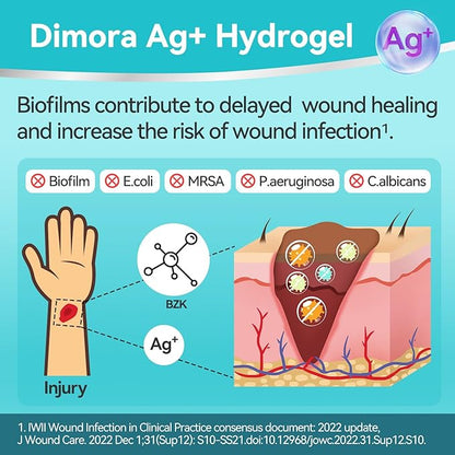 Dimora Antibacterial Gel Wound Dressing-3 Packs 3oz (28gx3), Silver Hydrogel First Aid Ointment for Soothing & Wound Healing, Antibacterial Care for Minor Abrasions, Cuts, Lacerations and Scalds.