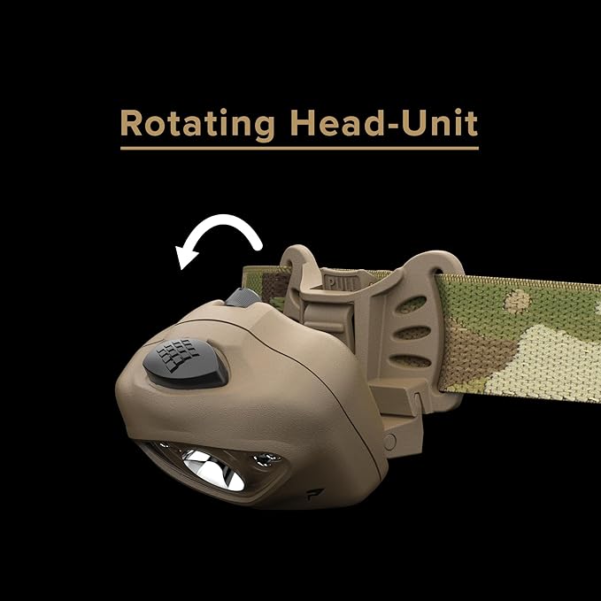 Princeton Tec Vizz Tactical MPLS LED Headlamp, Red/Green/Blue/Ir/White Bulb, 550 VIZZ-MPLS-MC