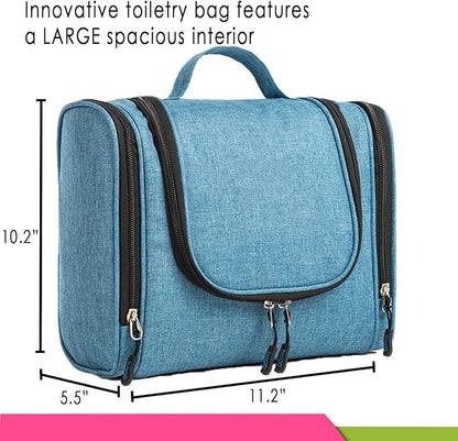 Bago Travel Toiletry Bag for Women and Men X-Large Waterproof Hanging Large Toiletry Bag for Bathroom and Travel Bag for Toiletries Organizer -Travel Makeup Bag (SnowBlue)