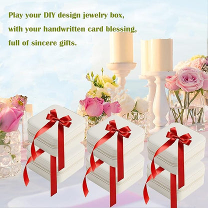 Travel Jewelry Case Bridesmaid Gifts Box,12 Pack Small Jewelry Box Mini Jewelry Organizer,PU Leather Portable Earring Storage Box for Women Girls Bridesmaid Proposal Gifts