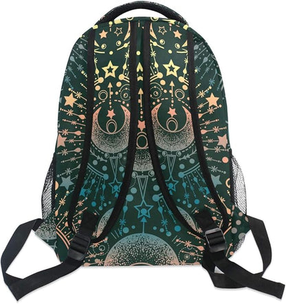ALAZA Moon & Star Alchemy Magical Large Backpack Personalized Laptop iPad Tablet Travel School Bag with Multiple Pockets