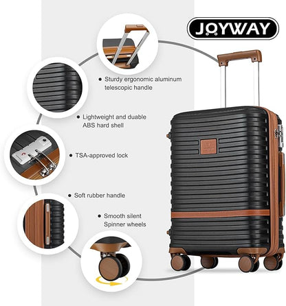 Joyway Expandable Luggage Sets 5 Piece, Lightweight Hard Shell Travel Suitcase Set with Spinner Wheels and TSA Lock