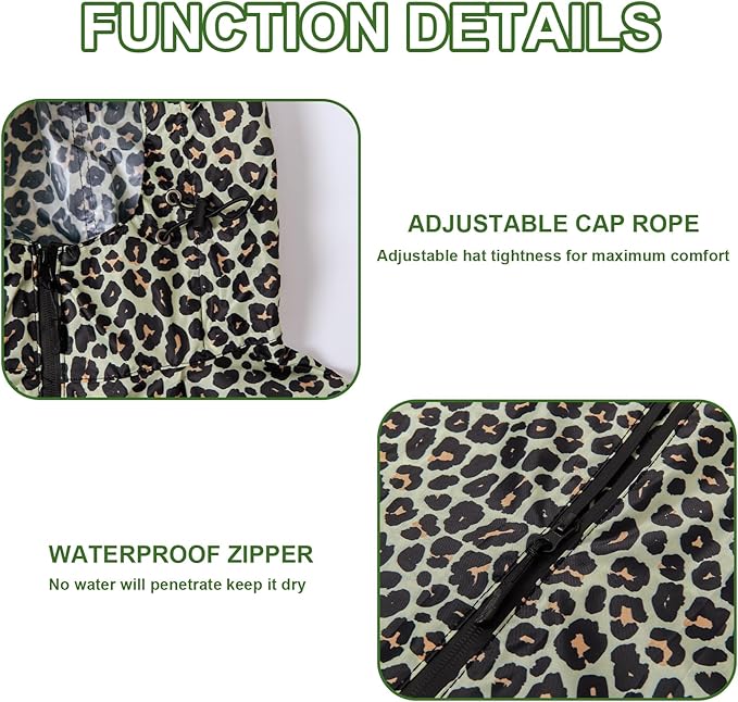 Hooded Rain Ponchos for Adult - Rain Coat and Rain Jacket with Waterproof Pocket and Zipper