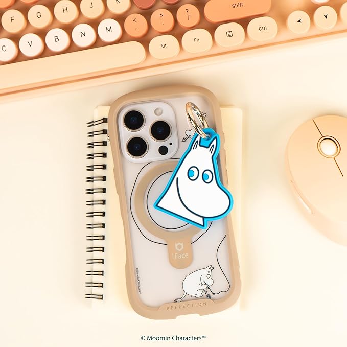 iFace Moomin Character Figure Case Compatible with Apple AirTags – Silicone Protective Keychain Cover [Carabiner Clip Included] – Moomintroll