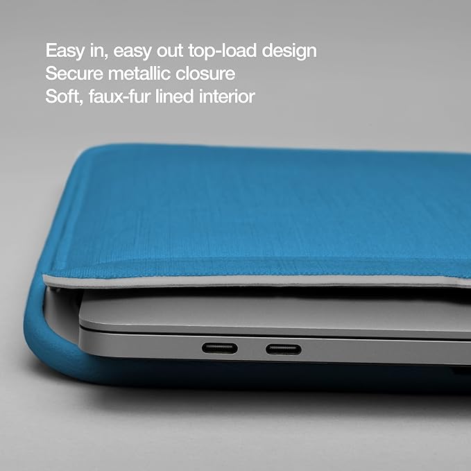 Incase ICON Sleeve with Woolenex - MacBook Air 13 inch M1, 2020, 2019, 2018 & MacBook Pro 13 inch 2019, 2018, 2017, 2016 Case - Fitted MacBook Case, Laptop Sleeve, Hard Cover, Durable (Boutique Blue)