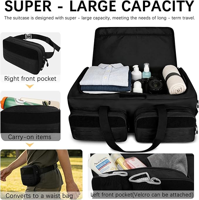 Rolling Duffle Bag with Wheels,120L Large Deployment Bag,Waterproof Military Duffle Bags for Tactical Military Deployment Camping