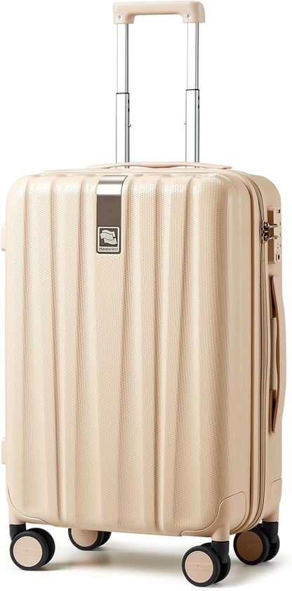 Hanke 20 Inch Carry On Luggage 22x14x9 Airline Approved Lightweight PC Hard Shell Suitcases with Wheels Travel Luggage Rolling Suitcase Travel Luggage Bag for Weekender（Cuba Sand）