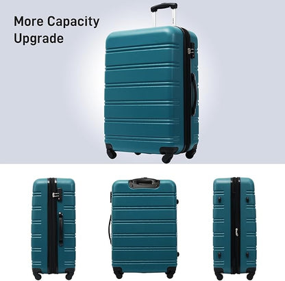 Merax Luggage Sets 3 Piece Expandable Hardshell Luggage with Spinner Wheels TSA Lock Suitcase Set(20/24/28,Antique blue green)