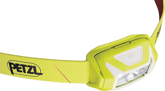 PETZL Tikka Headlamp - Compact 350 Lumen Light with Red Lighting, for Hiking, Climbing, Running, and Camping - Yellow
