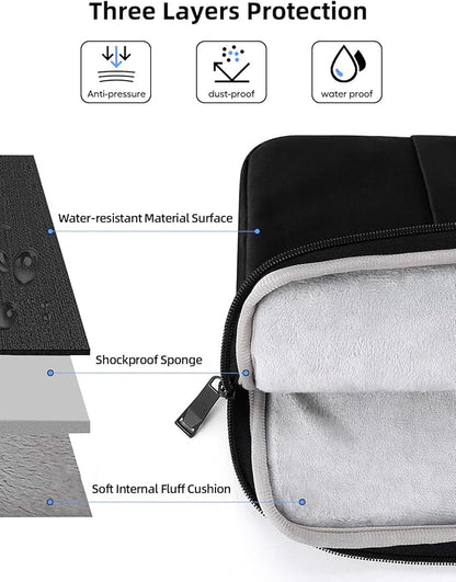 EVICIV Laptop Sleeve Case 19 inch, 360° Protective Handbags Portable Computer Cover Bag with Pocket Zipper for 17-19 inch Portable Monitor Laptop Notebook PC Books (Black)