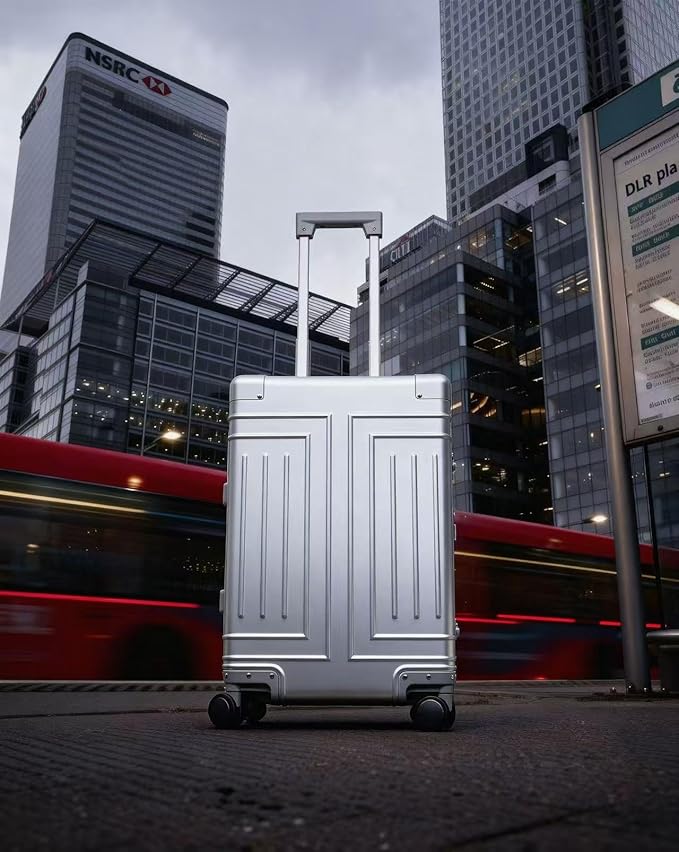 All Aluminum 20'' Luggage with Removable Spinner Wheels,Provide Spare Wheels.Carry on Luggage 22 x 14 x 9 Airline Approved Lightweight Metal Hard Shell Zipperless Suitcase