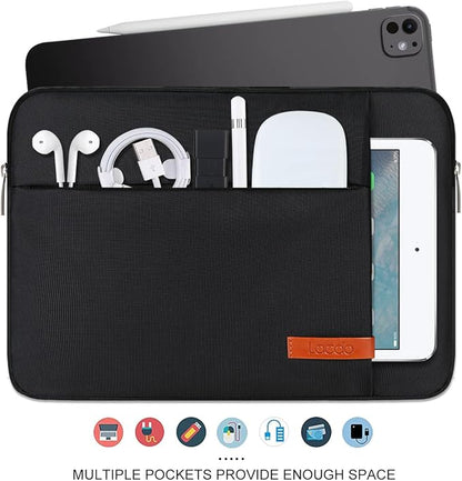 Lacdo Tablet Sleeve Case for 13 inch New iPad Pro M5 M4 2025-2024, 13 inch New iPad Air M3 M2 2025-2024, 12.9" iPad Pro 6 5 4 3 with Magic Keyboard and Smart Keyboard Folio, Tablet Bag, Black
