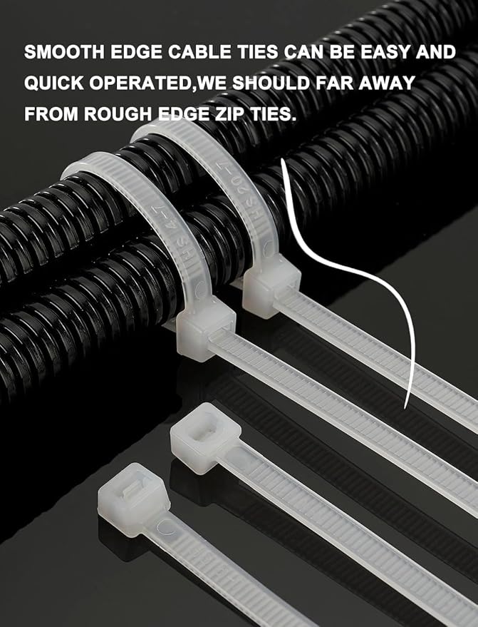HS Large Zip Ties Extra Heavy Duty 16 Inch 200 Pounds Outdoor Use UV Proof Cable Tie Straps Wide,Giant Long Wire Ties,20 Pack Black