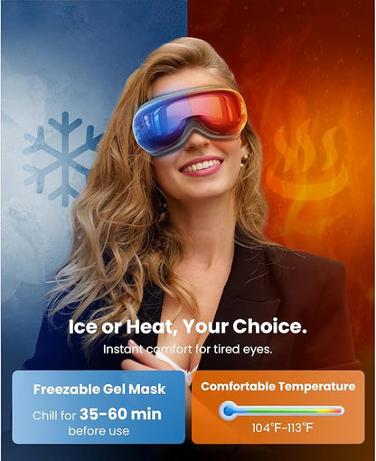 BOB AND BRAD Eye Massager with Heat and Cooling, EyeOasis 3 Eye Mask for Migraine FSA Eligible/HSA Eligible, Heated Face Massager for Dry Eye Strain Relief Improve Sleep, Christmas Gifts for Women
