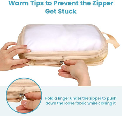 Cambond Compression Packing Cubes for Travel Women - Expandable Travel Bags Luggage Organizers Travel Essentials Compression Cubes for Travel Carry on Suitcases Organizer