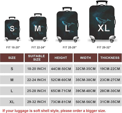 WUJIAONIAO Travel Luggage Cover Baggage Suitcase Cover Protector Skins 18-32 Inch (dolphin, XL (for 29-32 inch luggage))