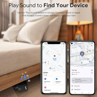 VOCOlinc Air Tag Smart Card for Android & iOS, New Dual System Rechargeable Wallet Tracker Work with Google Find Hub or Apple Find My APP, Item Finder Locator for Luggage, Suitcase. Slim 1.6mm, 2 Pack